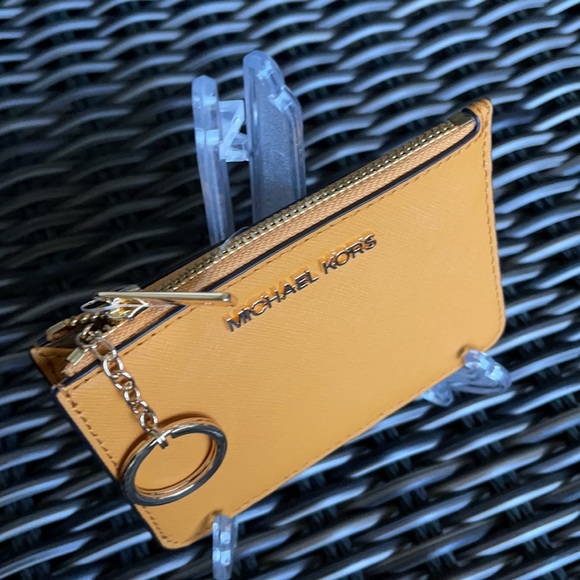 Michael Kors Jet Set Travel Marigold Small Top Zip Coinpouch with ID Key Holder - Picture 14 of 16